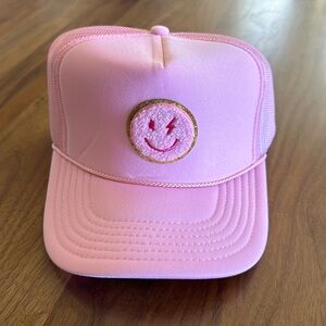 Trucker Hat -Pink/Smiley Face